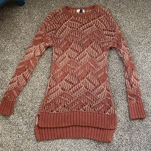 Open-knit Tunic Sweater